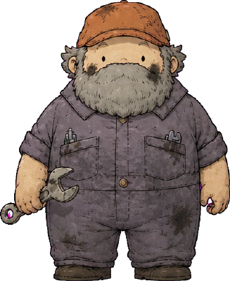 Lou, the lot's mechanic